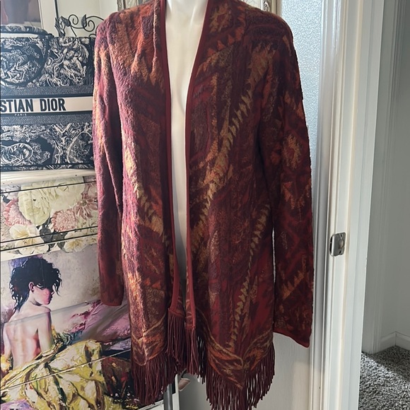 Lucky Brand Red and Brown Cardigan - Picture 3 of 10